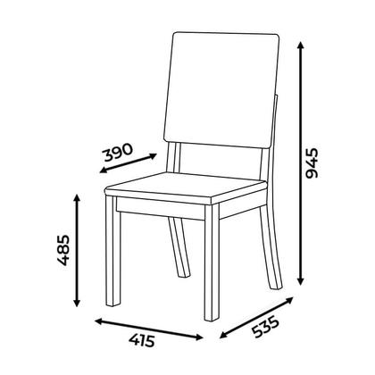 Imagem de Mesa Jantar Adriana 200 8 Cadeiras Milla Amendoa - Henn