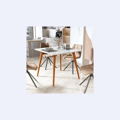 Imagem de Mesa Jantar Cozinha 4 Lugares Dubai Pés Retro Cores