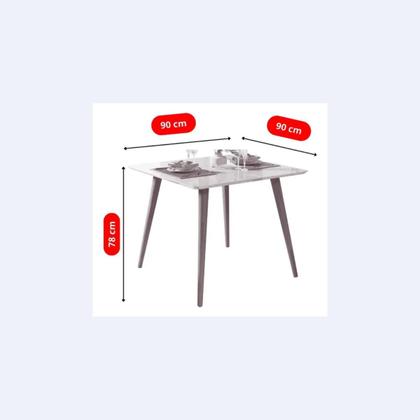 Imagem de Mesa Jantar Cozinha 4 Lugares Dubai Pés Retro Cores