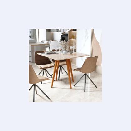 Imagem de Mesa Jantar Cozinha 4 Lugares Dubai Pés Retro Cores