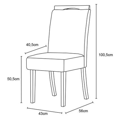 Imagem de Mesa Jantar Dora 90 4 Cadeiras Bella Marrom Amendoa - Henn