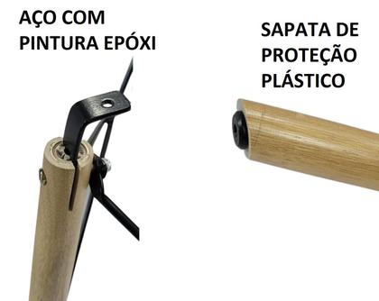 Imagem de Mesa Jantar Eiffel Base Charles Eames Branca Redonda 70cm Mdf Pé Eucalipto