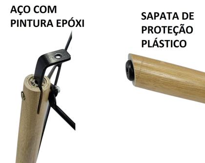 Imagem de Mesa Jantar Eiffel Base Charles Eames Branca Redonda 90cm Mdf Pé Eucalipto