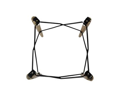 Imagem de Mesa Jantar Eiffel Base Charles Eames Branca Redonda 90cm Mdf Pé Eucalipto