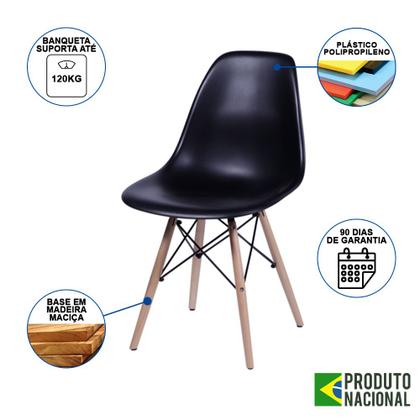 Imagem de Mesa Jantar Industrial Retangular 137x90cm Canela Base V Dourada com 6 Cadeiras Eames Eiffel Madeira