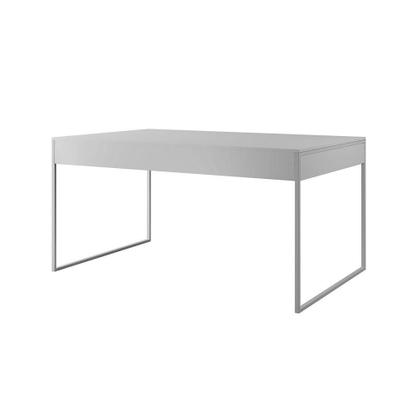 Imagem de Mesa Jantar Industrial Retangular Branca 137X90Cm Com 4 Cadeiras Brancas Base Ferro Cor: Branco