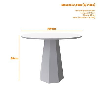 Imagem de Mesa Jantar Isis 117x117 Sem Vidro Off White/Ype - NC