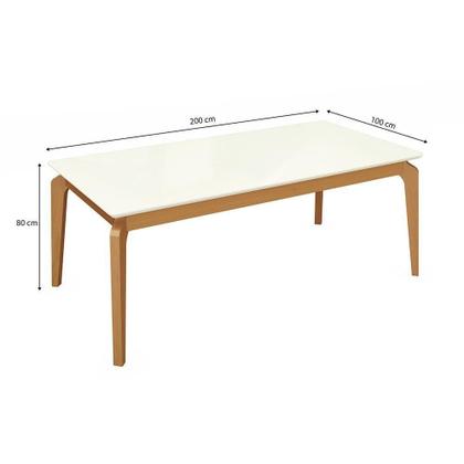 Imagem de Mesa Jantar Kappesberg Em Madeira Maciça Tampo Vidro - 200cm
