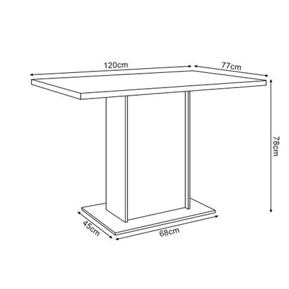 Imagem de Mesa Jantar Londres Tampo Branco 120cm 4 Cadeiras Base Cobre Estofado Grafite