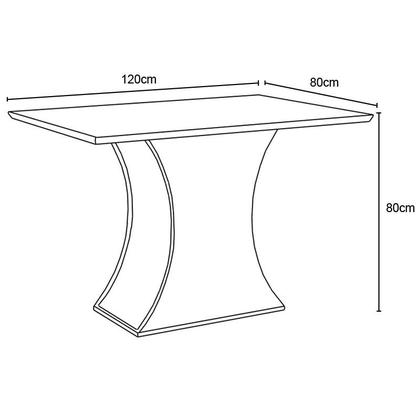 Imagem de Mesa Jantar Luiza 120 canto arredon Vidro Nature/Off White