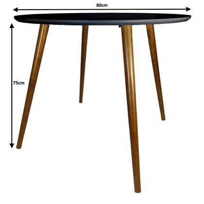 Imagem de Mesa Jantar Redonda Branco 80cmTampo Mdf Pé Palito Inclinada
