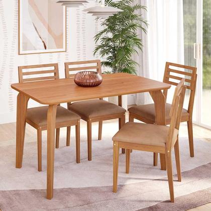 Imagem de Mesa Jantar Retangular 1,30 Papaia Sem Vidro Madeira/Cinamomo
