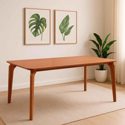 Imagem de Mesa Jantar Retangular 1,30 Papaia Sem Vidro Madeira/Cinamomo