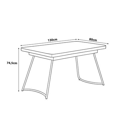 Imagem de Mesa Jantar Retangular 4 Lugares 130cm x 74,5cm Pés em Aço