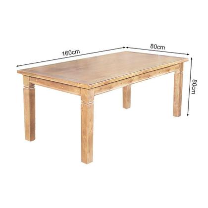 Imagem de Mesa Jantar Retangular Aurora 160X80 Com 6 Cadeiras Paris Base Alumínio - Natural - Marrom