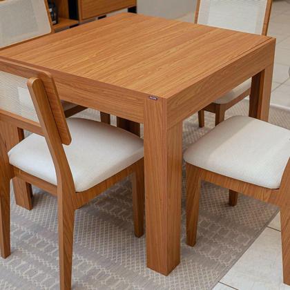 Imagem de Mesa Jantar Retangular Extensível e 4 Cadeiras Estofadas MDF