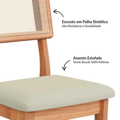 Imagem de Mesa Jantar Retangular Extensível e 4 Cadeiras Estofadas MDF