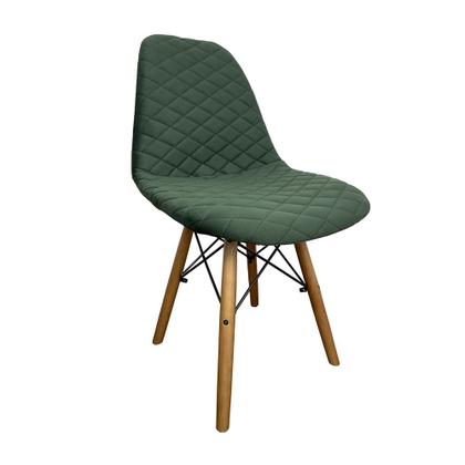 Imagem de Mesa Jantar Retangular Londres Branca 120x77cm com 4 Cadeiras Eames Estofadas Verde Base Madeira