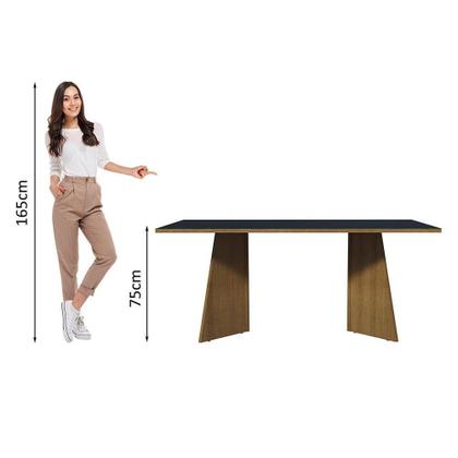 Imagem de Mesa Jantar Retangular Tampo Madeira Rustic-preto
