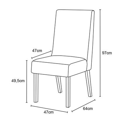 Imagem de Mesa Jantar Solana 160 6 Cadeiras Eloa Linho - Henn