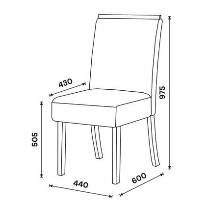 Imagem de Mesa Jantar Solana 160 6 Cadeiras Esther Creme - Henn