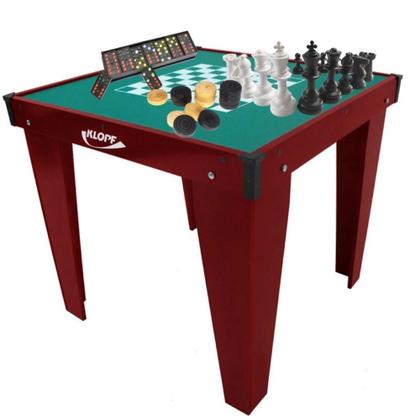 Imagem de Mesa Jogos Domino Xadrez Dama Klopf 1078