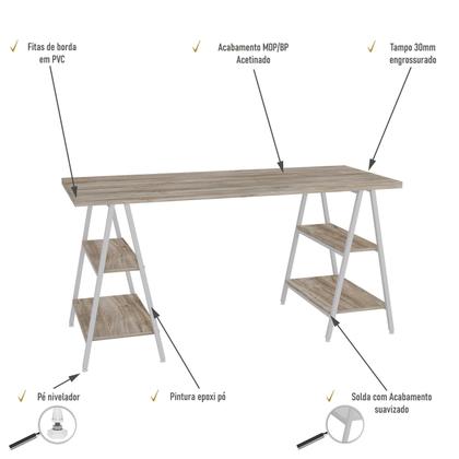 Imagem de Mesa Kuadra Cavalete 150X60X75cm
