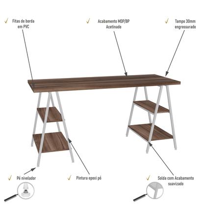 Imagem de Mesa Kuadra Cavalete 150X60X75cm