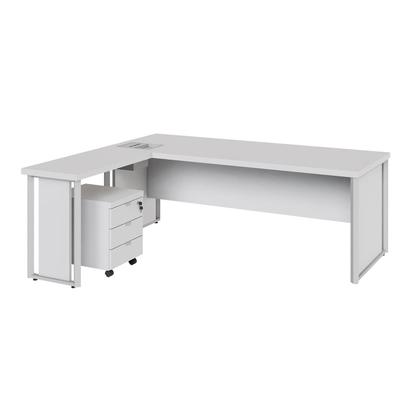 Imagem de Mesa L Executiva 2,00m c/ Cx de Tomadas Gaveteiro 3 Gav. F5