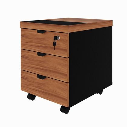 Imagem de Mesa L Executiva 2,00m c/ Cx de Tomadas Gaveteiro 3 Gav. F5