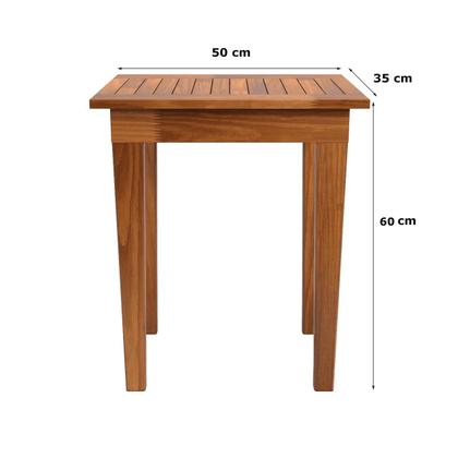 Imagem de Mesa Lateral 50x35 Ripada Madeira Rustica Castanho