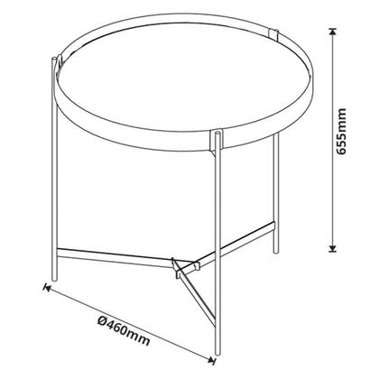 Imagem de Mesa Lateral Ambiente Aqua Pequena com Vidro Off White Cobre - Imcal