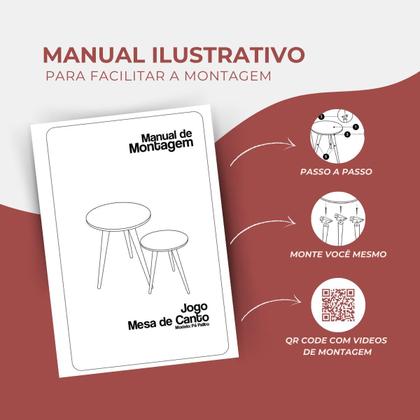 Imagem de Mesa Lateral Apoio De Canto Para Sala Quarto Decorativa