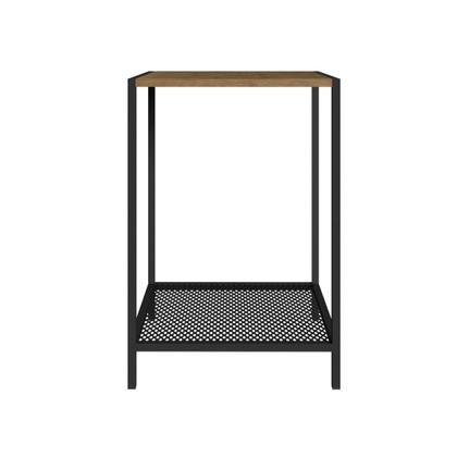 Imagem de Mesa Lateral Auxiliar Industrial Retrô Quadrada 1 Prateleira Madeira/Aço York