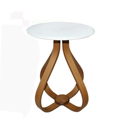 Imagem de Mesa Lateral Bella 50x60cm (Pé Cebola) Vidro Branco