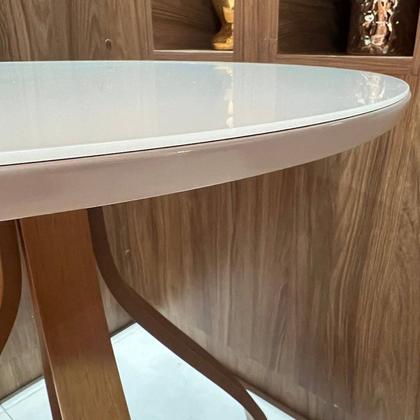 Imagem de Mesa Lateral Bella 50x60cm (Pé Cebola) Vidro Branco