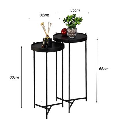 Imagem de Mesa Lateral Canto Ambiente Casa Sala Estar Conjunto Apoio Sofá Pequena Redonda