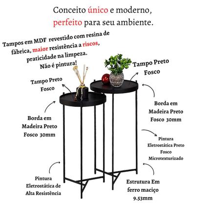 Imagem de Mesa Lateral Canto Ambiente Casa Sala Estar Conjunto Apoio Sofá Pequena Redonda