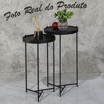 Imagem de Mesa Lateral Canto Ambiente Casa Sala Estar Conjunto Apoio Sofá Pequena Redonda