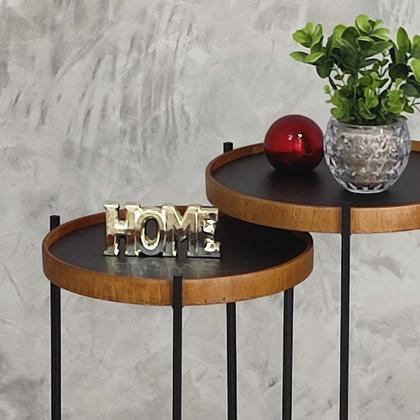 Imagem de Mesa Lateral Canto Redonda Pequena Conjunto Apoio Sofá Ambiente Casa Sala Estar