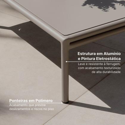 Imagem de Mesa Lateral com Tampo Alumínio 40x80cm Refúgio CabeCasa MadeiraOriginals