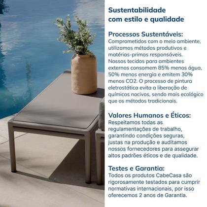 Imagem de Mesa Lateral com Tampo Alumínio 40x80cm Refúgio CabeCasa MadeiraOriginals