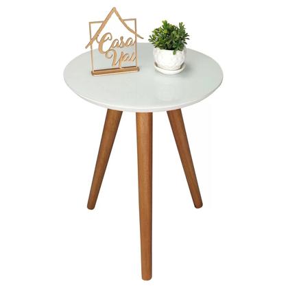 Imagem de Mesa Lateral com Vidro 50x40cm Pés Palito