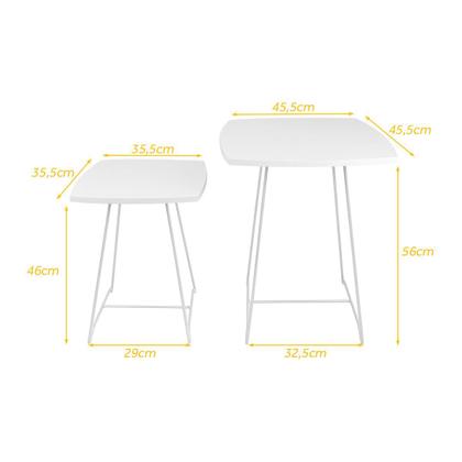 Imagem de Mesa Lateral Conjunto de Mesa de Canto Sofá Auxiliar Ursen