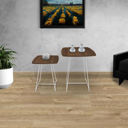 Imagem de Mesa Lateral Conjunto de Mesa de Canto Sofá Auxiliar Ursen