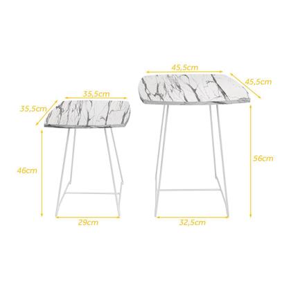 Imagem de Mesa Lateral Conjunto de Mesa de Canto Sofá Auxiliar Ursen