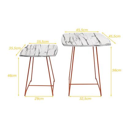 Imagem de Mesa Lateral Conjunto de Mesa de Canto Sofá Auxiliar Ursen
