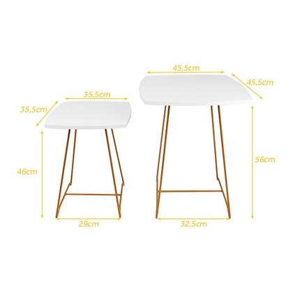 Imagem de Mesa Lateral Conjunto de Mesa de Canto Sofá Auxiliar Ursen