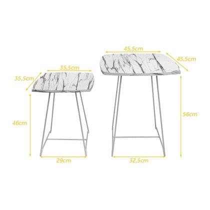 Imagem de Mesa Lateral Conjunto de Mesa de Canto Sofá Auxiliar Ursen