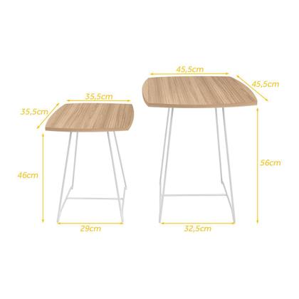 Imagem de Mesa Lateral Conjunto de Mesa de Canto Sofá Auxiliar Ursen